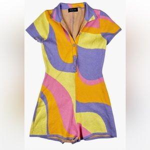 White Fox multi color romper